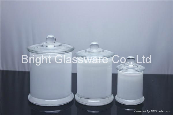 China supply custom glass candle jar with decal logo  4