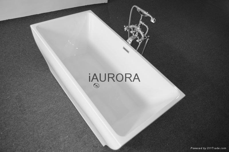 Rectangular European style soking hot bathtub, free standing bath tub 3