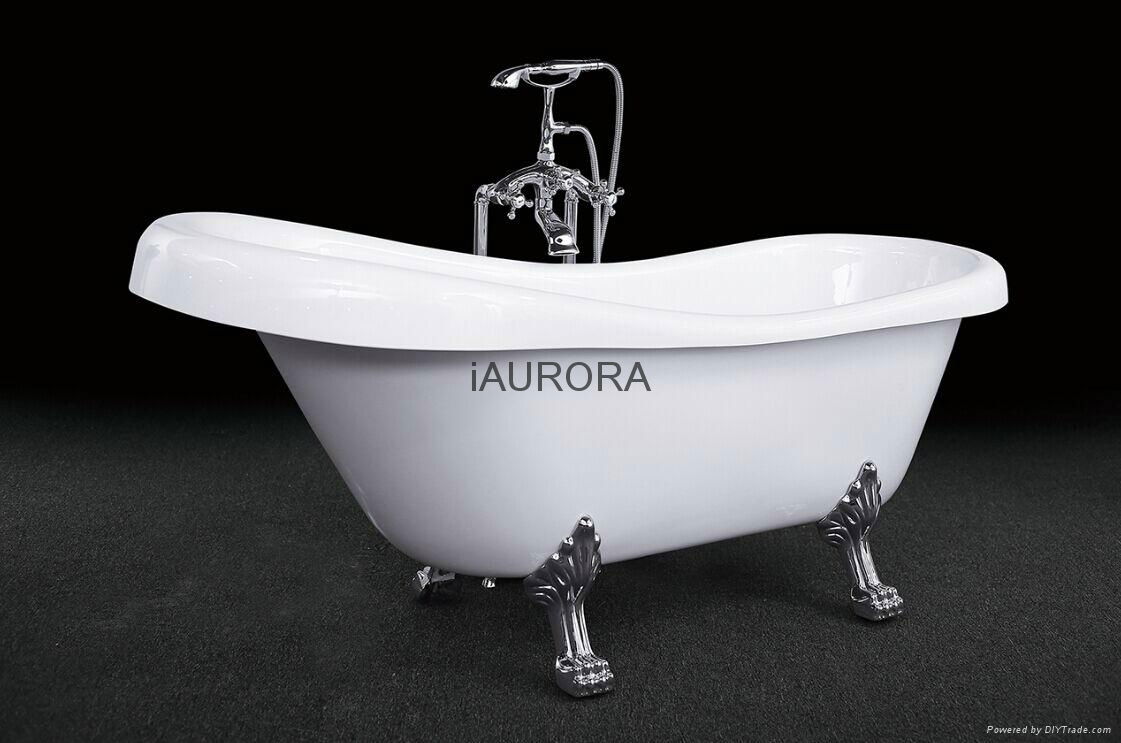 clawfoot acrylic bathtub with four legs 3