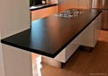 Black Color Quartz Stone Rock Solid Surface with Suede Texture 1