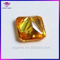 High Quality Rectangle Shape Loose Faceted Cut Fake Stone Citrine Stone Prices