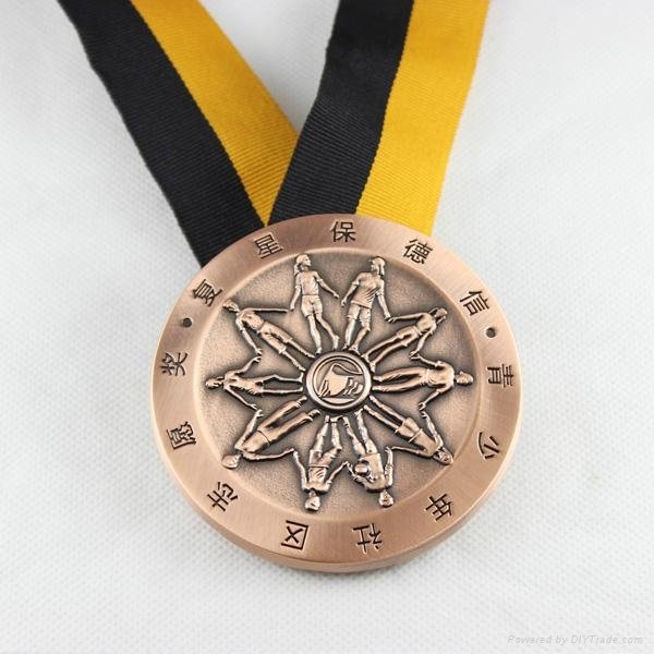 Antique copper international metal medal, casting zinc-alloy material, logo engr 2
