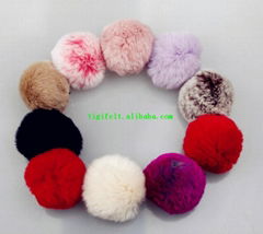 Rabbit fur ball Keychain