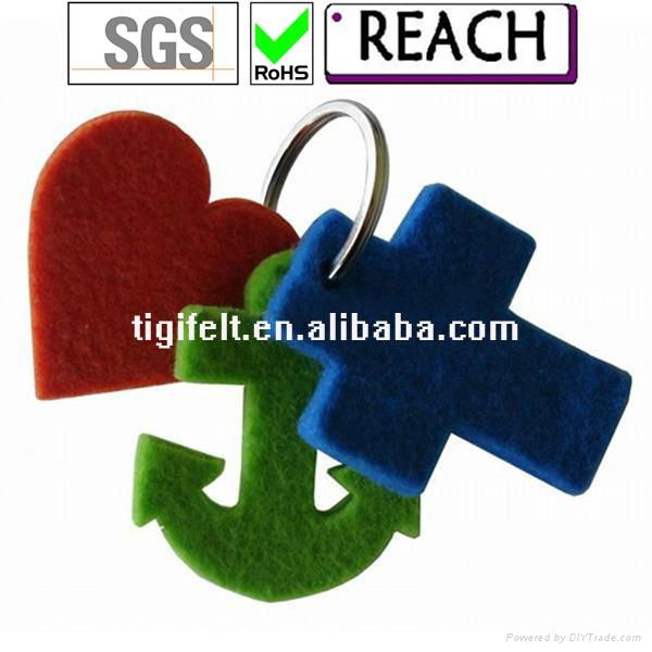 Natural Wool Felt Key Ring / Eco-friendly Felt key chain for giftware 3