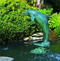 garden dolphin bronze water fountain