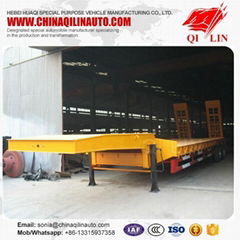 Factory lowest price 2 line 4 axle low bed truck trailer for sale