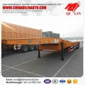 Factory lowest price 2 line 4 axle low bed truck trailer for sale  3