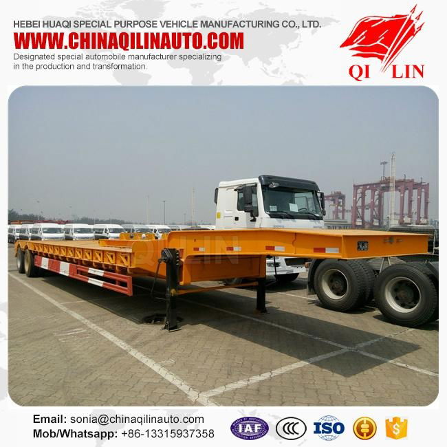 Factory lowest price 2 line 4 axle low bed truck trailer for sale  4