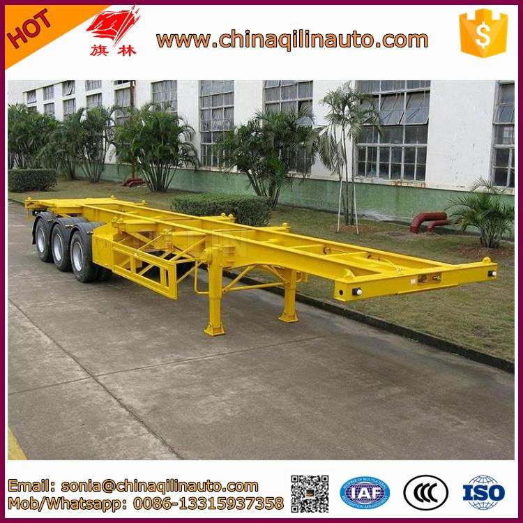 45ft Tri-axle skeleton trailer with container locks  4