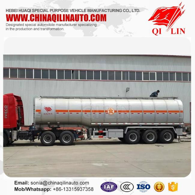 Edible Oil transport stainless steel Tanker  semi trailer 