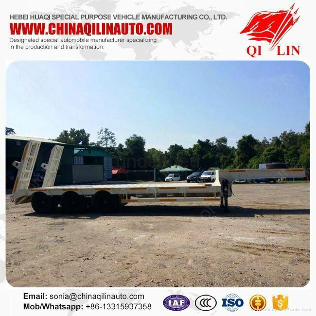 3 axle low bed trailer  with hydraulic system 