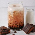 brown sugar syrup bubble tea, brown sugar tapioca milk tea