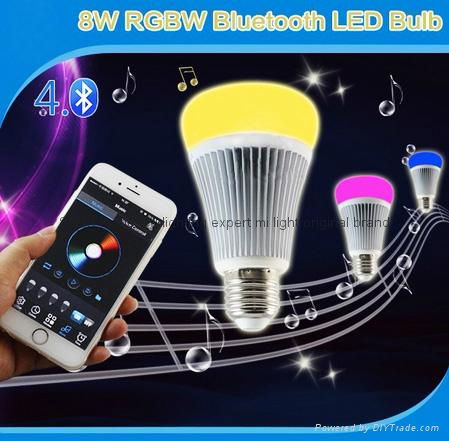 futlight LED Music control Bulb Wireless Bluetooth RGB+CCT 8w color changhe LED 