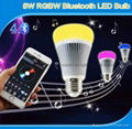 futlight LED Music control Bulb Wireless Bluetooth RGB+CCT 8w color changhe LED  1