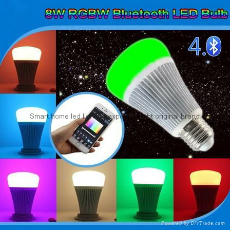 futlight LED Music control Bulb Wireless Bluetooth RGB+CCT 8w color changhe LED  5