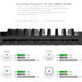 96W 10 ports USB Desktop Charger with 10 Slots 12V 8A