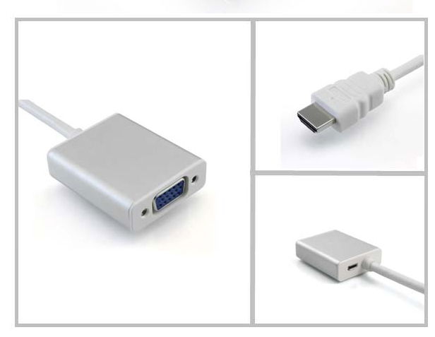 Aluminum case HDMI to VGA Mirco USB converter 2