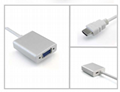 Aluminum case HDMI to VGA cable Mirco USB converter 2