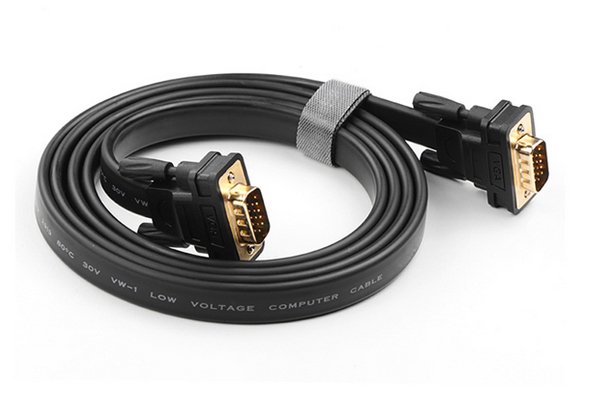 Flat VGA SVGA HD15 Male to Male Cable Gold Plated  3