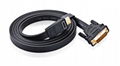 Flat HDMI Male to DVI 24+1 Male Cable Gold Plated 1