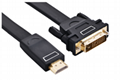 Flat HDMI Male to DVI 24+1 Male Cable Gold Plated 2