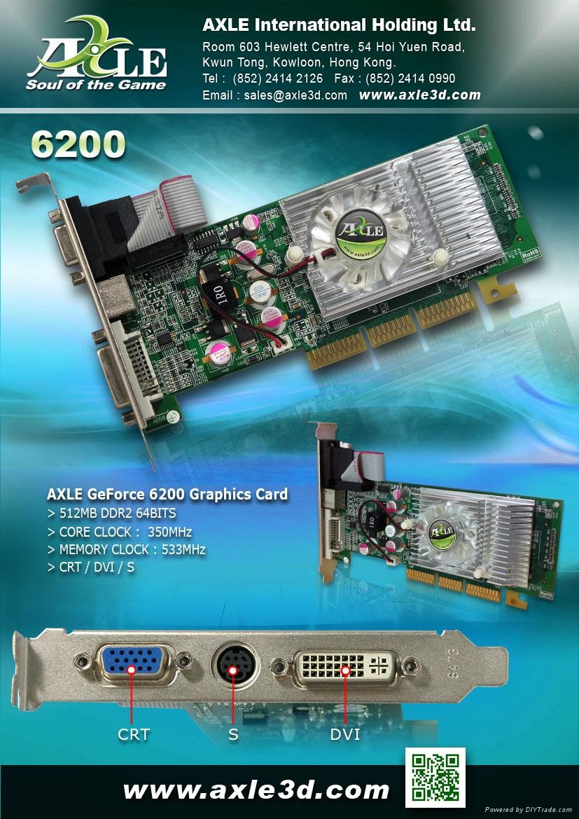 AX62A/512D2A4CDHTL Graphics VGA card AX6200 AXLE (Hong Kong