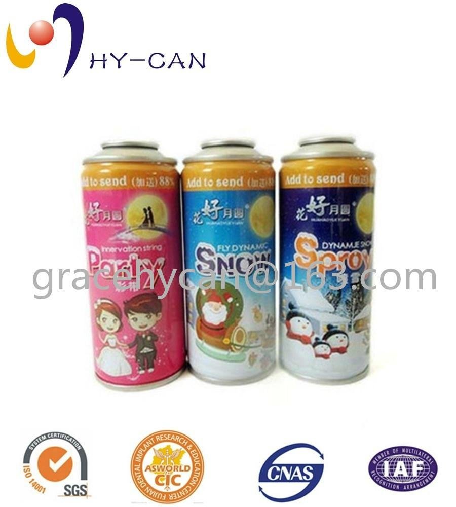 Good quality and competitive price aerosol cans for party spray snow & ribbons w 4
