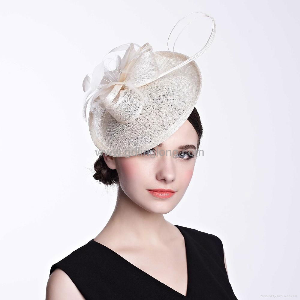 White Flower Hair Accesories Mini Wedding Lady Fascinator 2