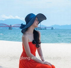 Fashion Lady Summer Beach Sun Straw Hat with Wide Brim