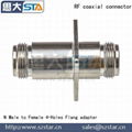 N coaxial connector,N female to female with 4-holes flange adapter 1