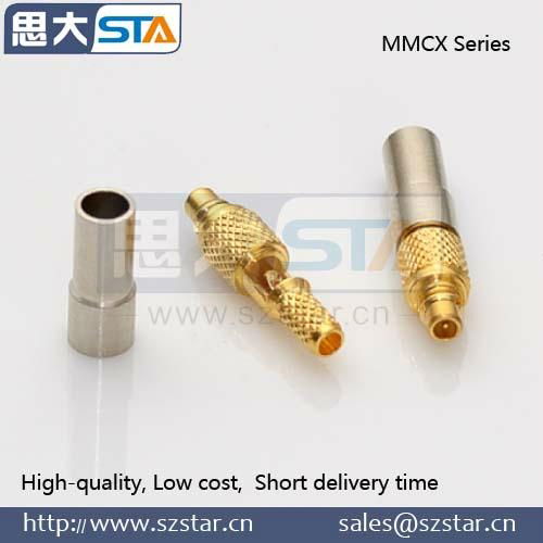 RF mmcx male crimp connector for RG58/141/213 cable