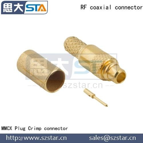 RF mmcx male crimp connector for RG58/141/213 cable 2