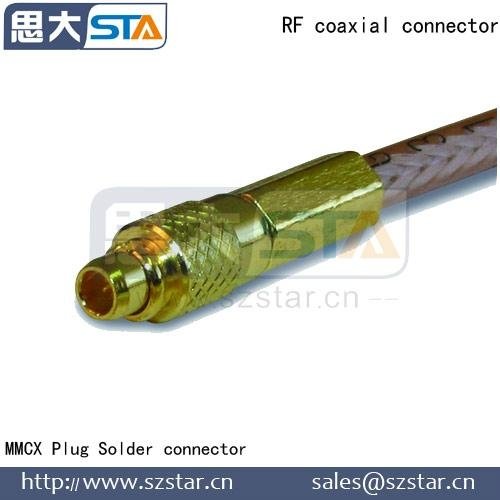 RF mmcx male crimp connector for RG58/141/213 cable 3