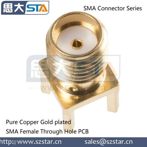 RF Application SMA Type RF Coaxial Connector SMA for PCB Mount 3