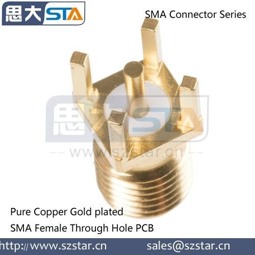 RF Application SMA Type RF Coaxial Connector SMA for PCB Mount 4
