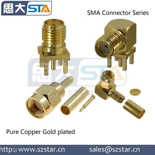 STA pure copper gold-plated SMA series connector 3