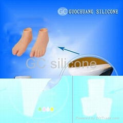 skin safe rtv2 liquid silicone for Prostheses foot casting