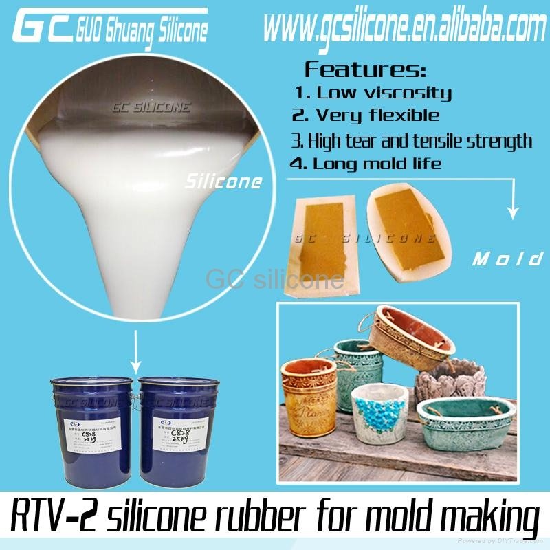 rtv 2 silicone rubber mold for artificial garden decoration concrete 4