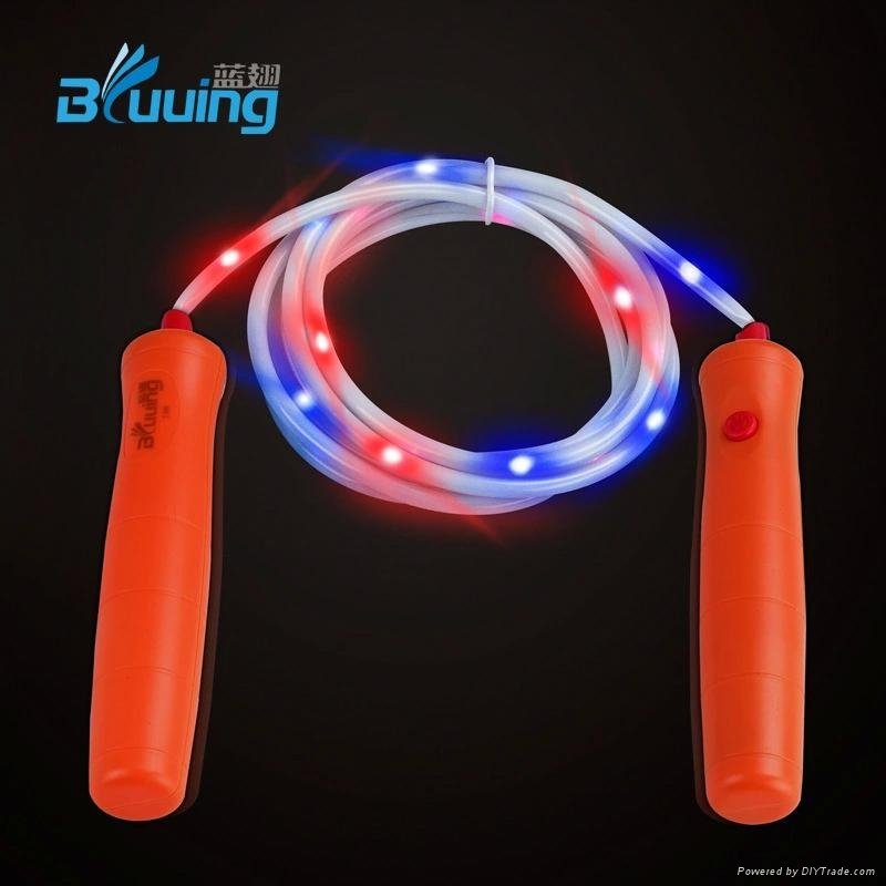 2015 OEM and ODM produce Bluuing brand led speed jump ropes&glow jump rope for  3