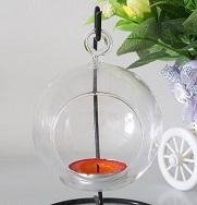  handblowing clear glass candleholder for home decoration