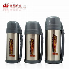 Wide mouth double wall stainless steel sports bottle vacuum flask travel mug