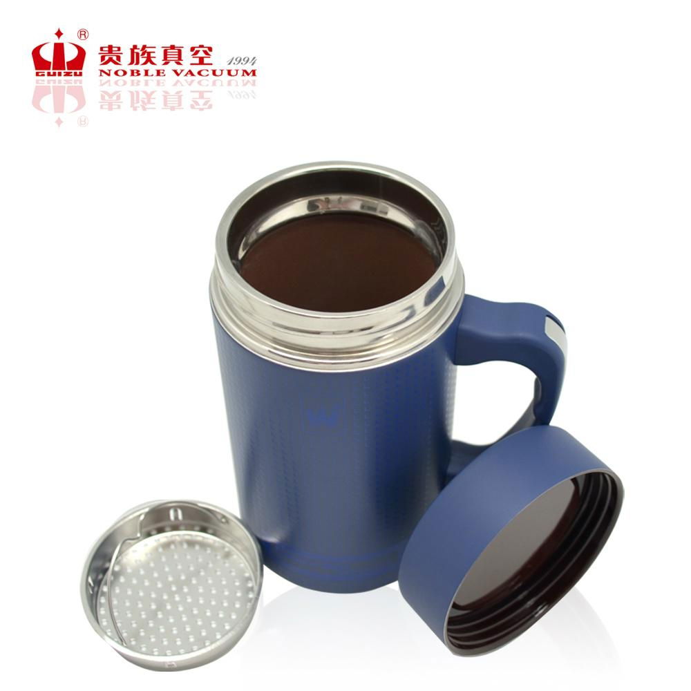 Three wall stainless steel and natural purple clay vacuum flask ceramic mug2 5