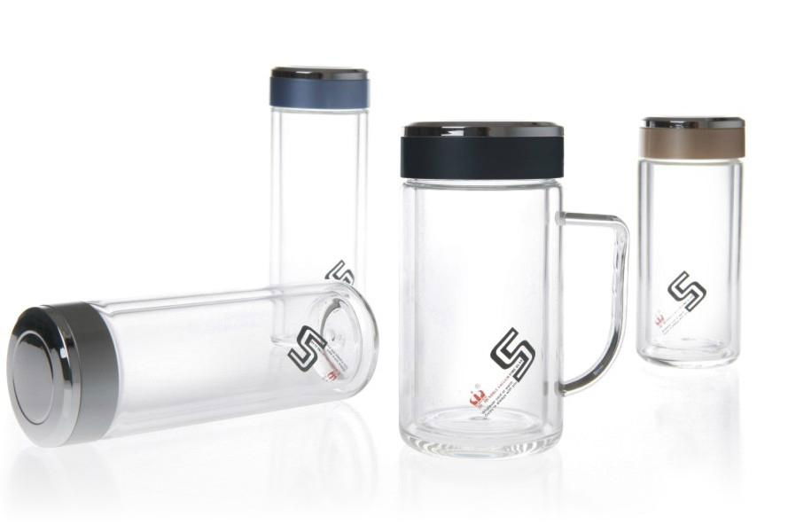 Double wall glass tumbler glass bottle glass cup