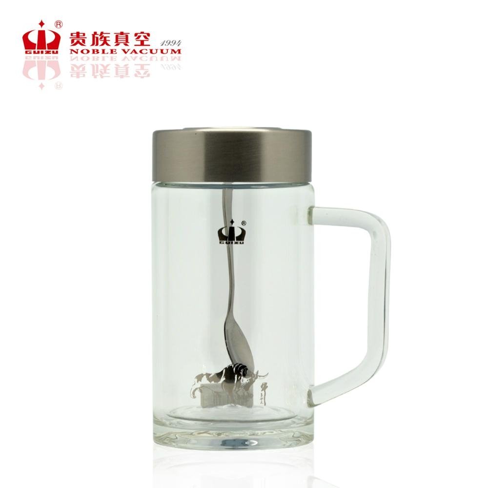 Magnetized double wall glass tumbler healthy glass bottle glass cup 2