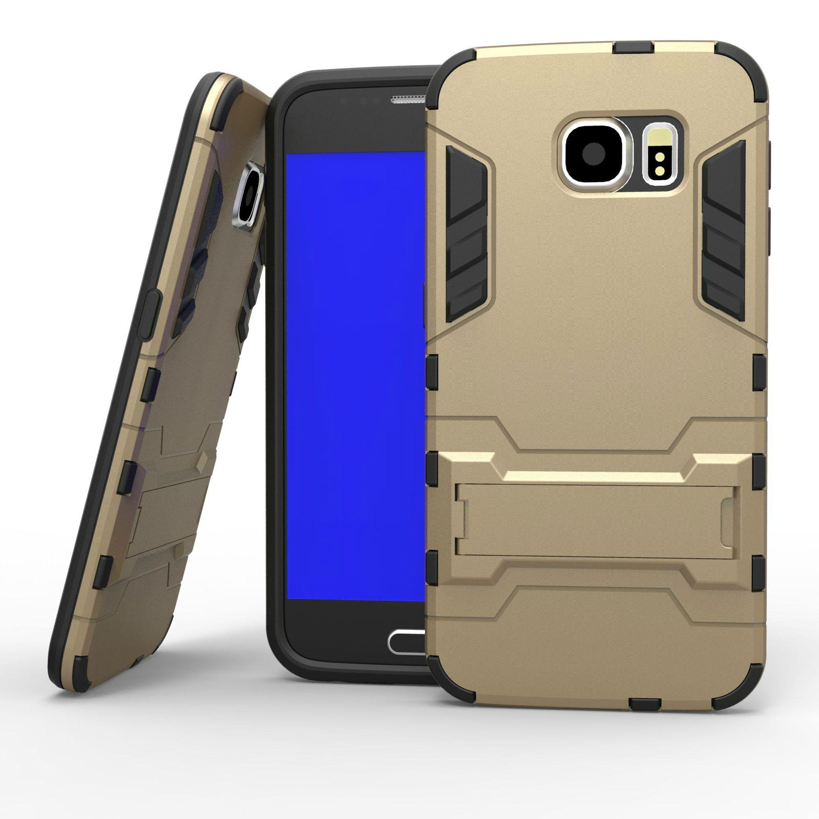 Anti Shock Armor Silicone Case TPU PC Cover With KickStand for galaxy s6  2