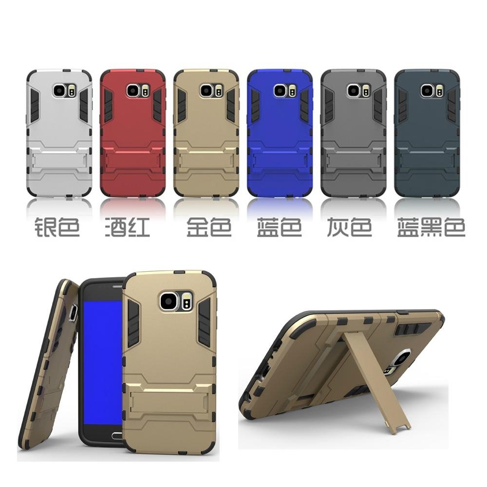Anti Shock Armor Silicone Case TPU PC Cover With KickStand for galaxy s6 