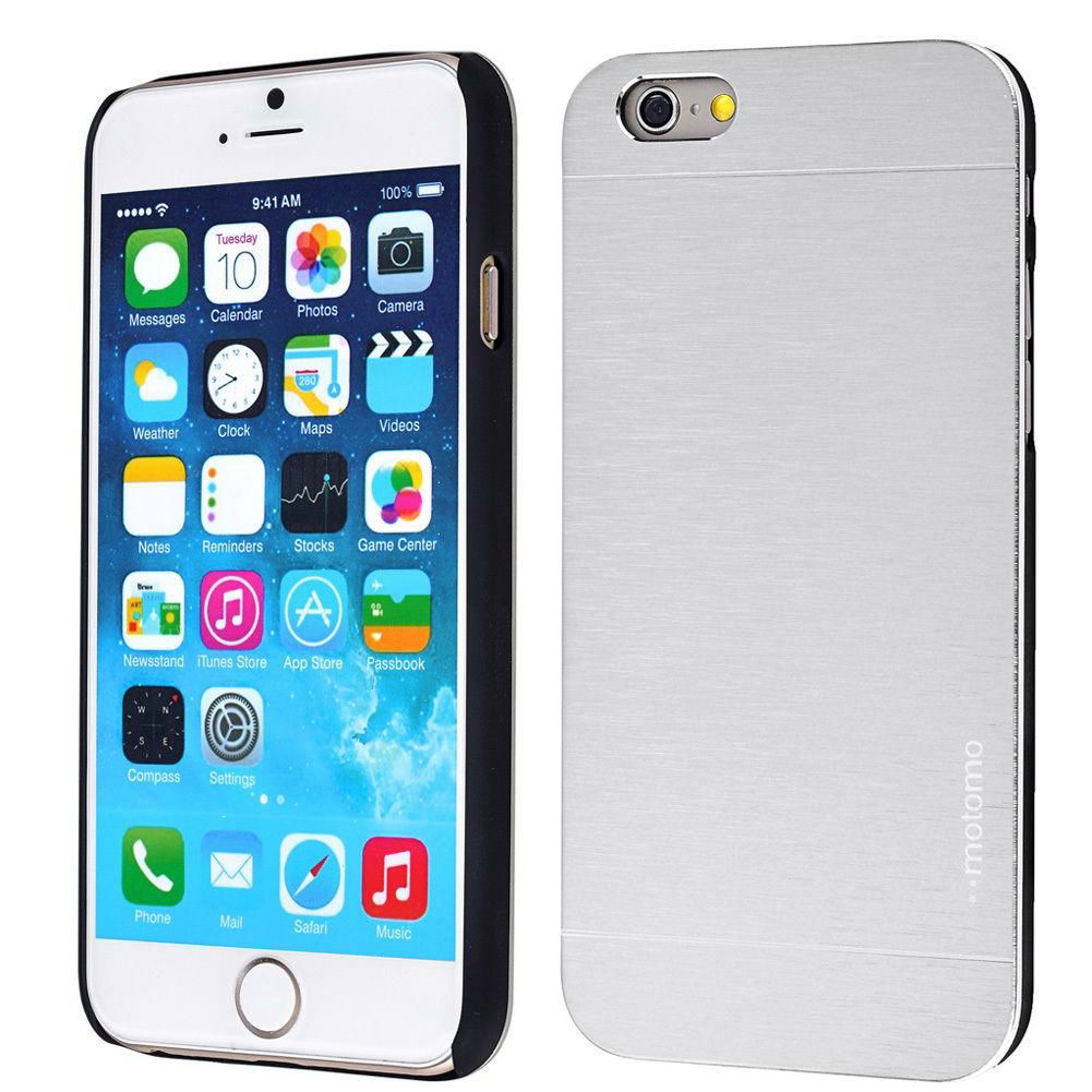 Motomo Brushed Aluminium Alloy Metal + PC Hybrid Case Skin Cover for iPhone 6 4