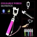 Mini Foldable Wired Cable Take Pole Self Stick Monopod for iPhone IOS Android 4