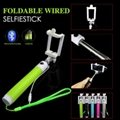 Mini Foldable Wired Cable Take Pole Self Stick Monopod for iPhone IOS Android 3
