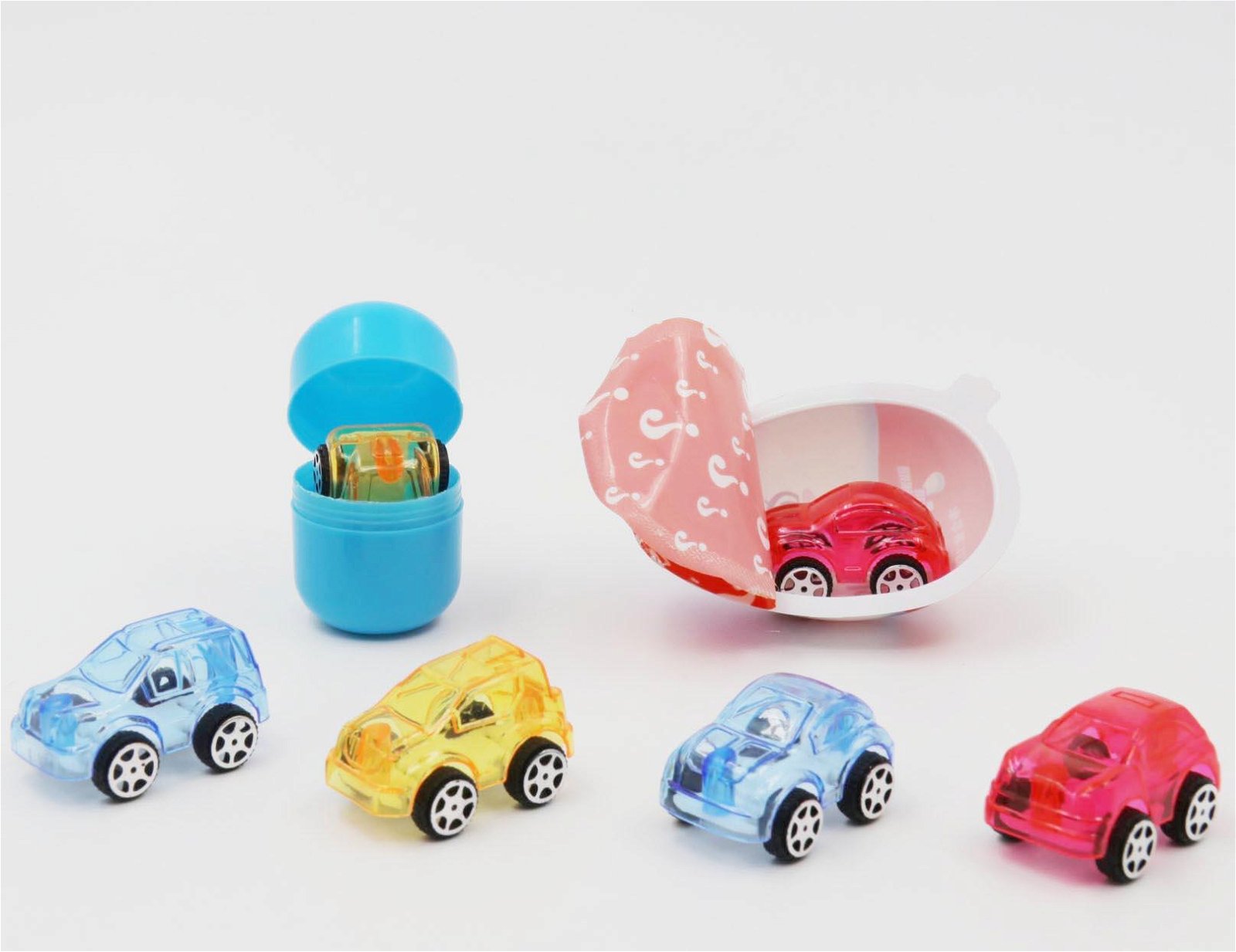 Cartoon plastic made capsule toy colourful slide motorcycle toy for surprise egg 2
